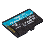 26790-Kingston Technology 64GB microSDXC Canvas Go Plus Gen4 200R A2 U3 Paquete individual sin ADP