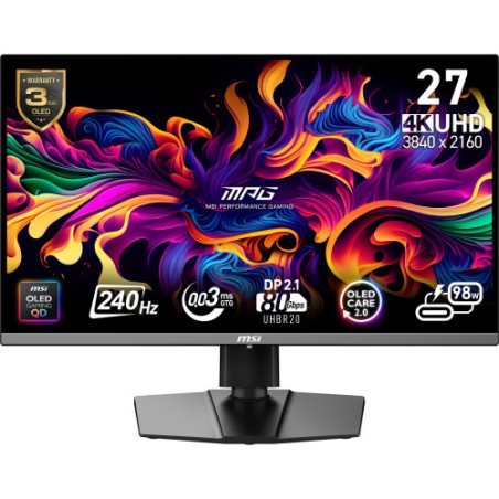 26906-MSI MPG 272URX QD-OLED pantalla para PC 67,3 cm (26.5") 3840 x 2160 Pixeles 4K Ultra HD Negro