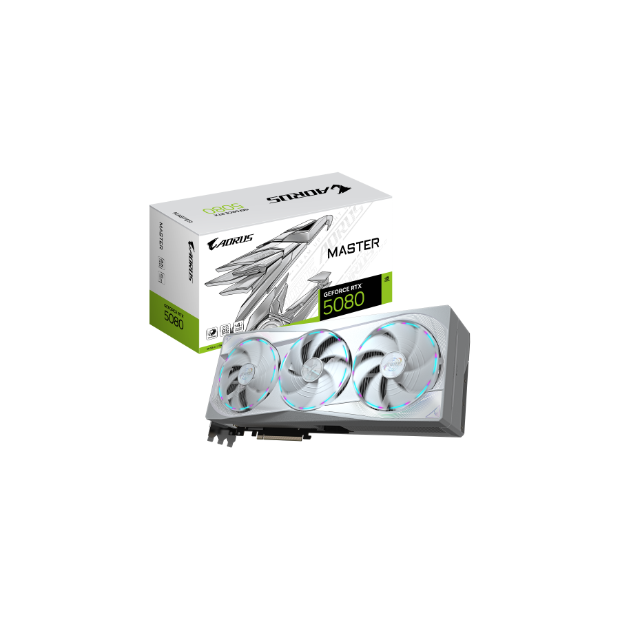 26995-GIGABYTE AORUS GeForce RTX 5080 MASTER ICE 16G Tarjeta Grafica - 16GB GDDR7, 256 bits, PCI-E 5.0, 2805MHz Core Clo 26995-GIGABYTE AORUS GeForce RTX 5080 MASTER ICE 16G Tarjeta Grafica - 16GB GDDR7, 256 bits, PCI-E 5.0, 2805MHz Core Clo