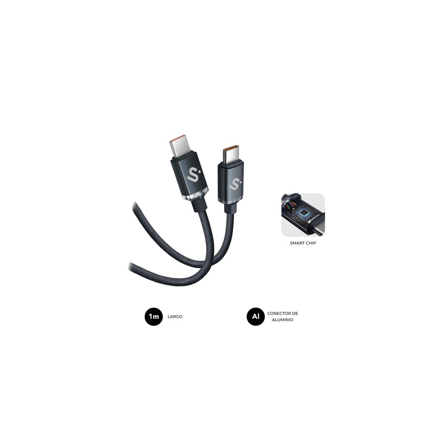 27026-SUBBLIM CABLE OPTIMUS 60W C-C 1m BLACK 27026-SUBBLIM CABLE OPTIMUS 60W C-C 1m BLACK