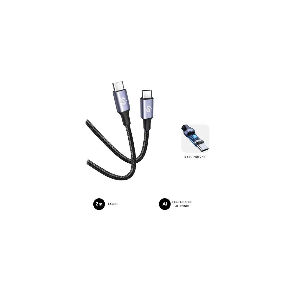 27092-SUBBLIM CABLE PLUS 100W C-C 2M BLACK 27092-SUBBLIM CABLE PLUS 100W C-C 2M BLACK