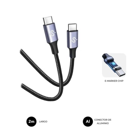 27092-SUBBLIM CABLE PLUS 100W C-C 2M BLACK