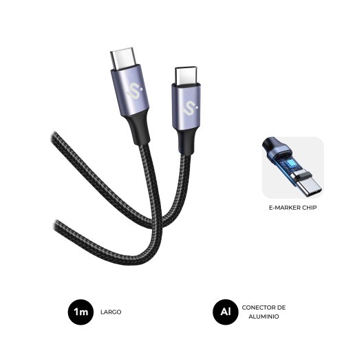 27093-SUBBLIM CABLE PLUS 100W C-C 1m WHITE