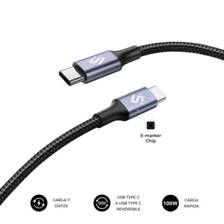 27094-SUBBLIM CABLE PLUS 100W C-C 1m WHITE