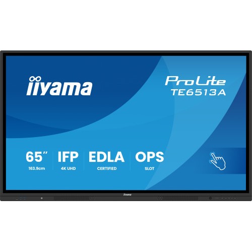 27106-PANTALLA INTERACTIVA 65" EDLA, ANDROID 14, 8/128GB UHD IPS, MM 2X 20W  + 20W SUBWR, 2X HDMI, DP , 2X USB-C,  450CD