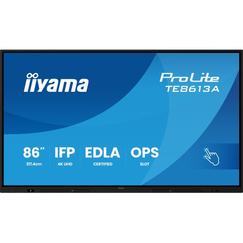 27112-PANTALLA INTERACTIVA 86" EDLA, ANDROID 14, 8/128GB UHD IPS, MM 2X 20W  + 20W SUBWR, 2X HDMI, DP , 2X USB-C,  450CD