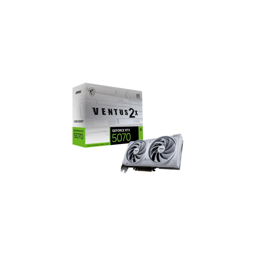 27193-MSI GeForce RTX5070 VENTUS 2X OC White NVIDIA GeForce RTX 5070 12 GB GDDR7 27193-MSI GeForce RTX5070 VENTUS 2X OC White NVIDIA GeForce RTX 5070 12 GB GDDR7