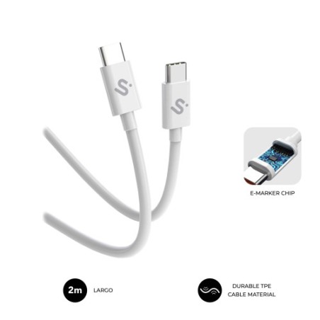 27271-SUBBLIM CABLE PLUS 100W C-C 2m WHITE