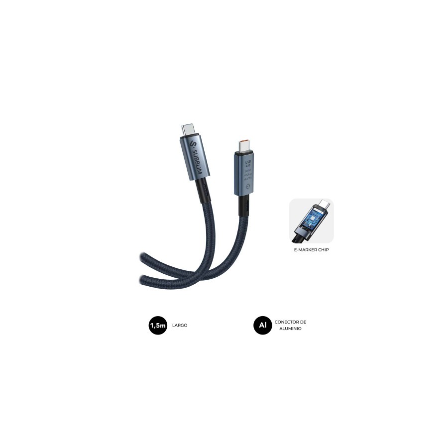 27273-SUBBLIM CABLE HIGH 240w C-C USB4.0 8K 1,5m 27273-SUBBLIM CABLE HIGH 240w C-C USB4.0 8K 1,5m