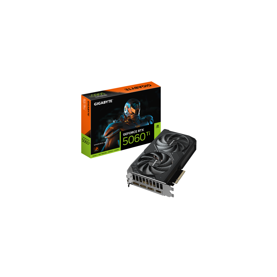27549-GIGABYTE GeForce RTX 5060 Ti WINDFORCE 8G Tarjeta Grafica - 8 GB GDDR7, 128 bits, PCI-E 5.0, 2572 MHz Frecuencia d 27549-GIGABYTE GeForce RTX 5060 Ti WINDFORCE 8G Tarjeta Grafica - 8 GB GDDR7, 128 bits, PCI-E 5.0, 2572 MHz Frecuencia d