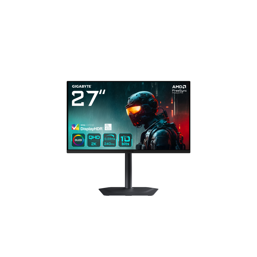 27557-GIGABYTE MO27Q2 27" Monitor Gaming OLED QHD - 2560 x 1440, 240Hz, 0.03ms, 250 cd/m2, Display HDR True Black 400, H 27557-GIGABYTE MO27Q2 27" Monitor Gaming OLED QHD - 2560 x 1440, 240Hz, 0.03ms, 250 cd/m2, Display HDR True Black 400, H
