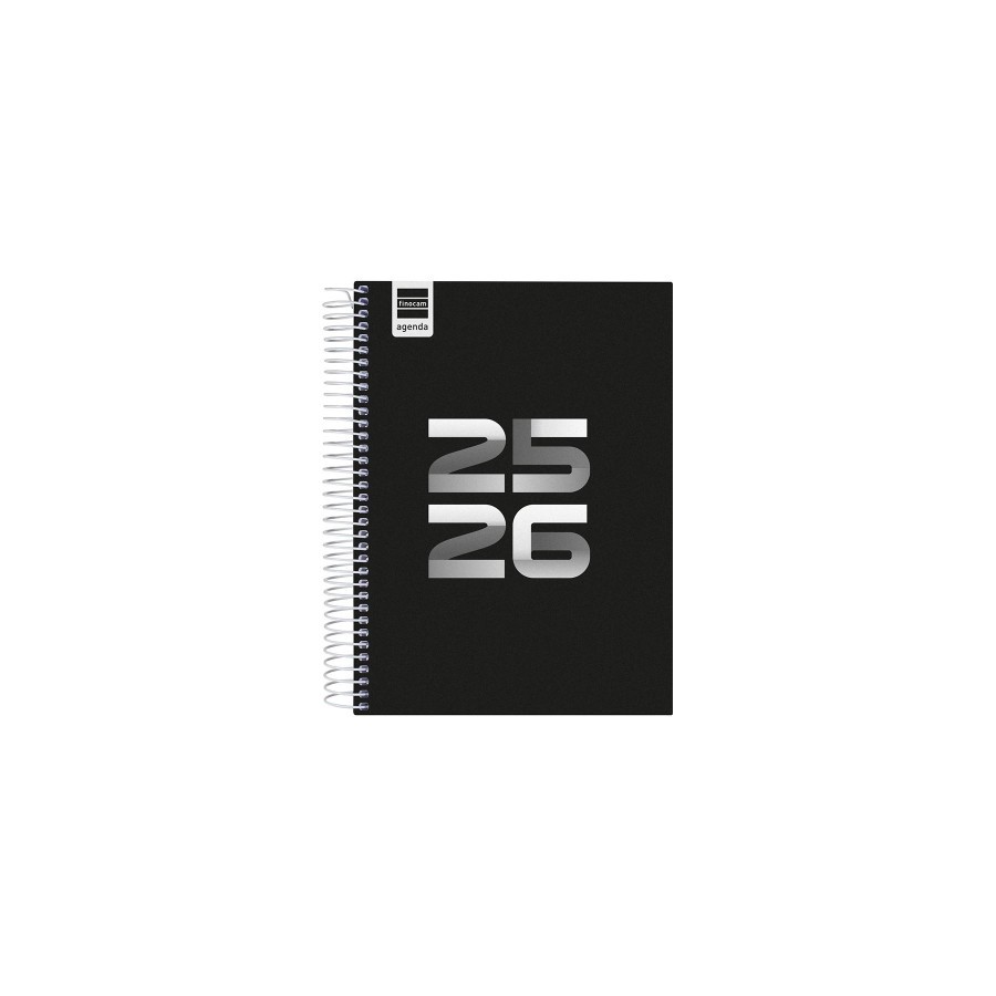 27645-AGENDA ESCOLAR 2025-2026 COOL 4o 155X212 1DIA PAGINA NEGRO+ FINOCAM 645060326