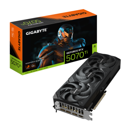 27819-GIGABYTE GeForce RTX 5070 Ti WINDFORCE OC SFF 16G Tarjeta Grafica - 16GB GDDR7, 256 bits, PCI-E 5.0, XXXX MHz Core