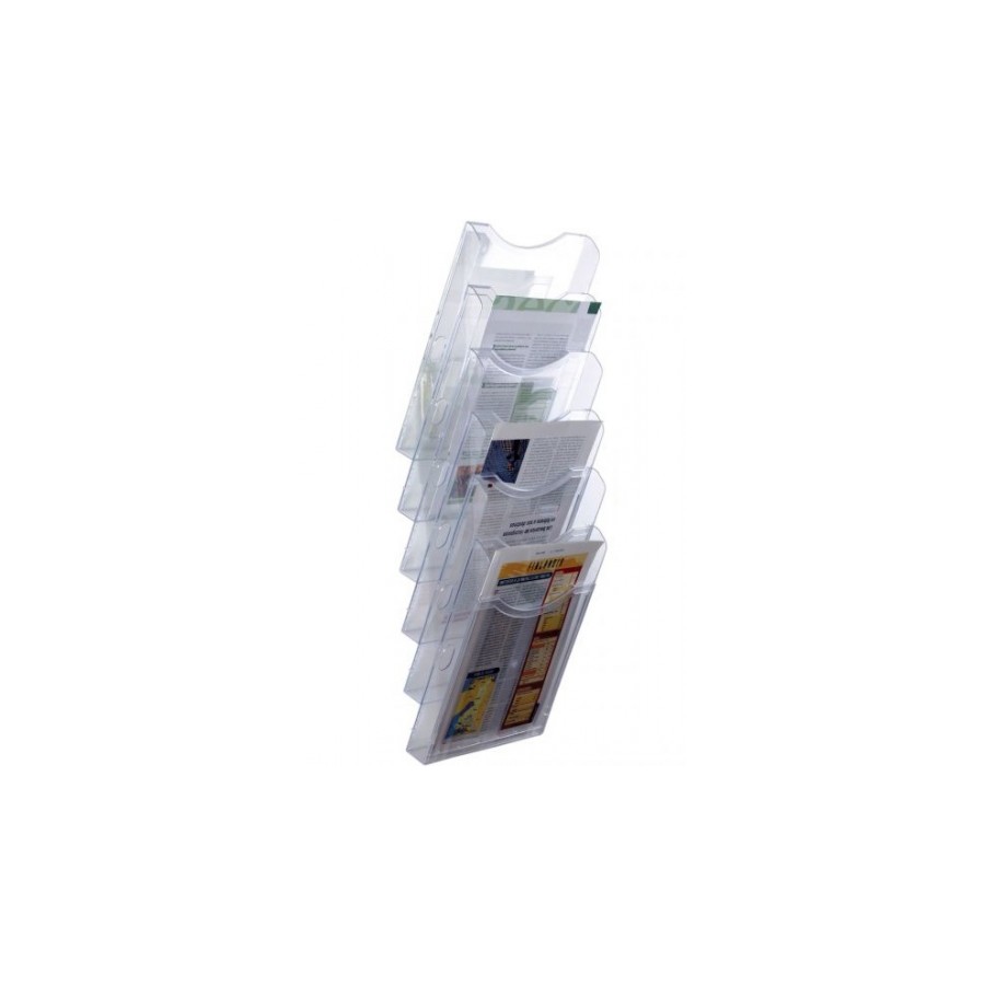 28060-EXPOSITOR MURAL ANTIMICROBIANO STERITOUCH ARCHIPLAY 6 COMPARTIMENTOS DIN A4 VERTICAL 190X235X685 MM CRISTAL TRANSP