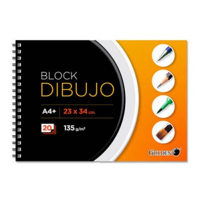 CUADERNO DE DIBUJO A4 135 GR 20 HOJAS CON RECUADRO GOLDEN 321537