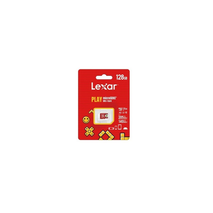 28476-LEXAR 128GB PLAY MICROSDXCT UHS-I CARDS, UP TO 205MB/S READ, 140MB/S WRITE, C10 A2 V30 U3