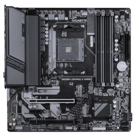 28595-GIGABYTE B550M GAMING X WIFI6 Placa base - Procesadores AMD Ryzen 5000, VRM de 5+3 fases, hasta 3200 MHz DDR4, 1x