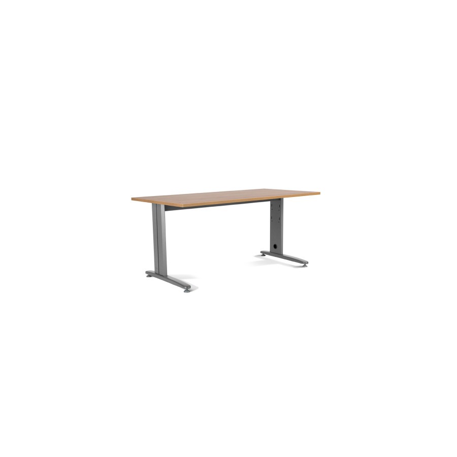 2865-MESA DE OFICINA SERIE METAL 180X80 GRIS / ROBLE ROCADA 2003AC08