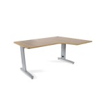 2877-MESA DE OFICINA SERIE METAL FORMA L DERECHA 160X120 GRIS / ROBLE  ROCADA 2051AC08