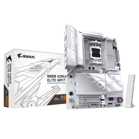 28774-GIGABYTE B850 AORUS ELITE WIFI7 ICE Placa Base - Procesadores AMD Ryzen Serie 9000, VRM digital de 12+2+1 fases, h