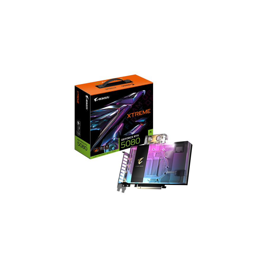 28776-GIGABYTE AORUS GeForce RTX 5080 XTREME WATERFORCE WB 16G Tarjeta Grafica - 16GB GDDR7, 256 bits, PCI-E 5.0, 2805MH 28776-GIGABYTE AORUS GeForce RTX 5080 XTREME WATERFORCE WB 16G Tarjeta Grafica - 16GB GDDR7, 256 bits, PCI-E 5.0, 2805MH