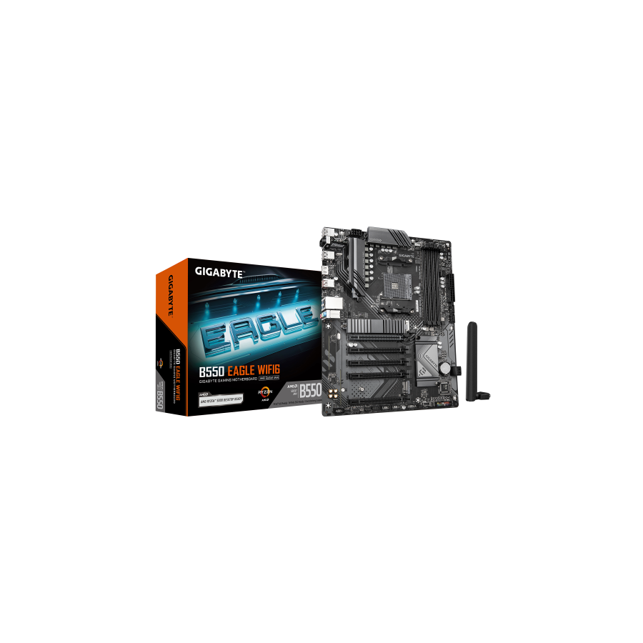 28805-GIGABYTE B550 EAGLE WIFI6 Placa base - Procesadores AMD Ryzen serie 5000 G, VRM de 10+3+1 fases, hasta 3200 MHz DD