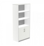 2962-ARMARIO ALTO CON PUERTAS BAJAS 195X90X45 ESTRUCTURA BLANCA/PUERTAS BLANCO ROCADA 1103AW04V24