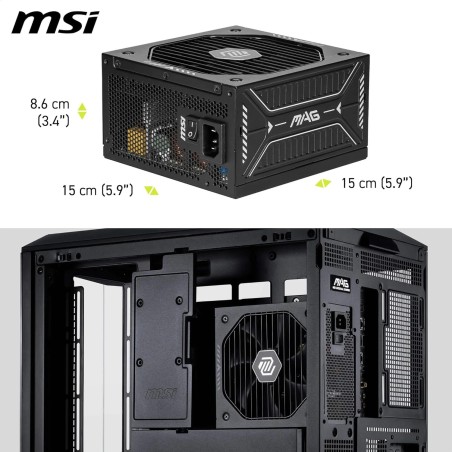 29787-FUENTE ALIMENTACION MSI MAG A750GLS PCIE5,PSU,750W,80 PLUS GOLD,MODULAR,120MM,ACTIVE PFC,PCI-E 5.0 (16 PIN)X1,PCI-