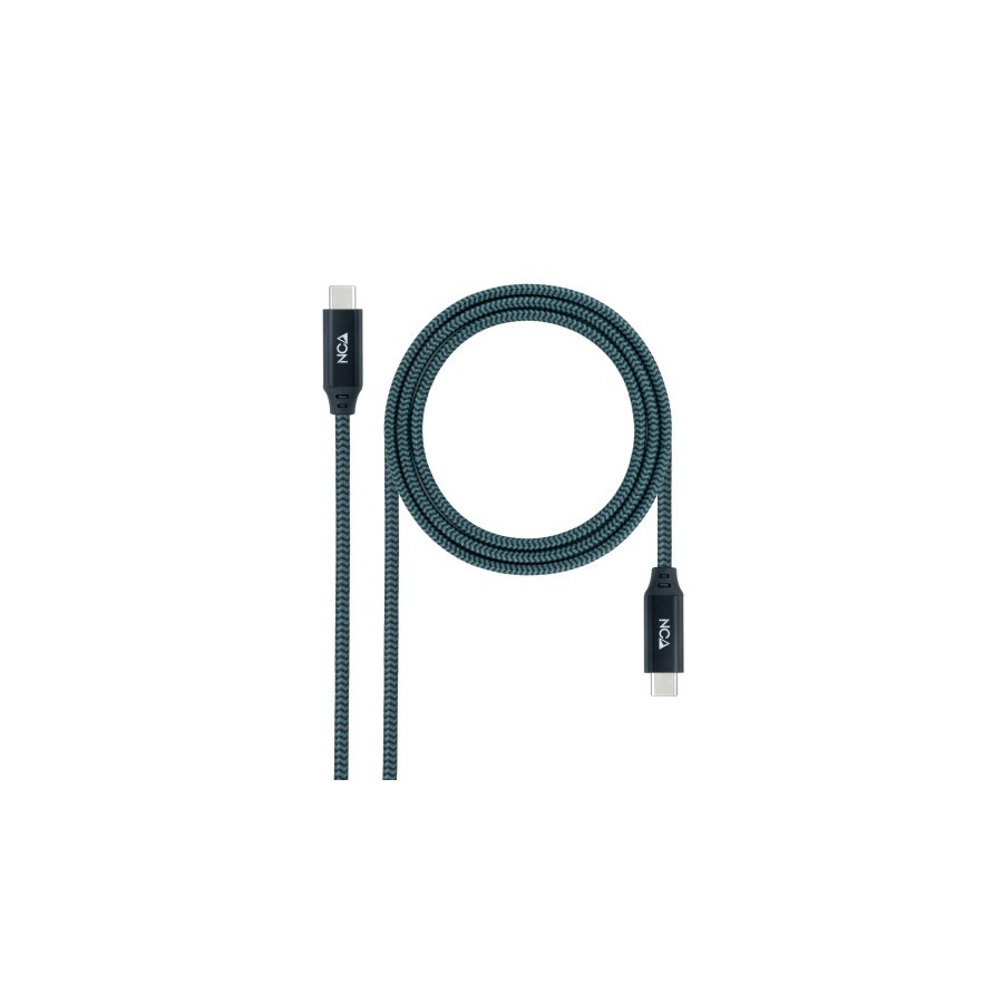 29840-Nanocable Cable USB 3.2 Gen2x2 20Gbps 5A/100W 4K/60Hz USB-C/M-USB-C/M, Gris/Negro, 2 m