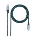 29842-Nanocable Cable USB 3.2 Gen2x2 20Gbps 5A/100W, 4K/60Hz, USB-C/M-USB-C/M, Gris/Negro, 3 m