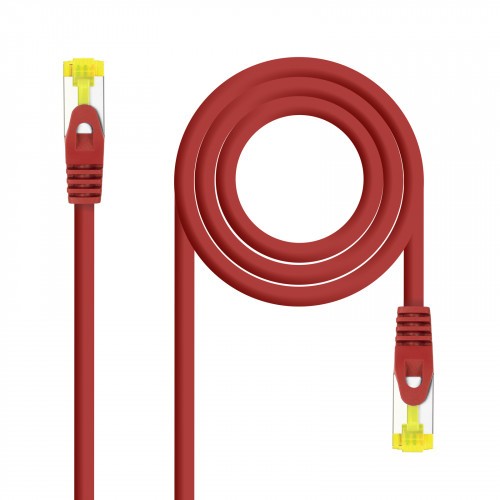 29872-Nanocable Cable de red latiguillo RJ45 LSZH Cat.6A SFTP AWG26, Rojo, 1.0 m