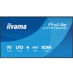 29935-MONITOR IIYAMA 75" (LH7575UHS-B2AG) 3840X2160 / 4K UHD / 24/7 / 500 CD/M / 8MS / DP / 3XHDMI / MICRO SD SLOT /  E-