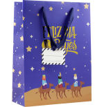 29968-BOLSA PAPEL REYES MAGOS L (32X14X40 CM) FOIL CON TARJETA COLGANTE COLORES SURTIDOS BISMARK 333599