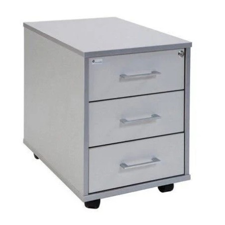 3009-CAJONERA BUCK MOVIL 3 CAJONES. COLOR: ESTRUCTURA ALUMINIO / FRONTAL GRIS ROCADA 4003AB02V24