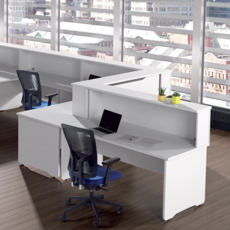 3026-MODULO RECEPCION ALTILLO 100CM BLANCO / BLANCO. MEDIDAS 100X40X30CM. (MESA NO INCLUIDA EN EL PRECIO, SE COMPRA APAR