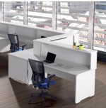 3026-MODULO RECEPCION ALTILLO 100CM BLANCO / BLANCO. MEDIDAS 100X40X30CM. (MESA NO INCLUIDA EN EL PRECIO, SE COMPRA APAR