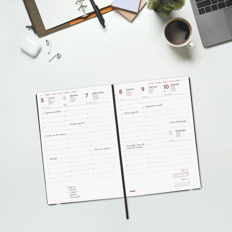 30401-AGENDA 2026 DYNAMIC MARA Y10 140X204MM SEMANA VISTA VERTICAL ROJO FINOCAM 621123026