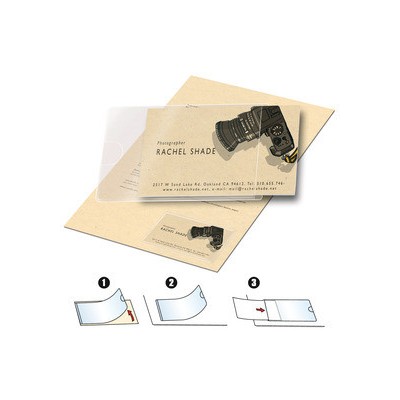 PACK DE 100 FUNDAS ADHESIVAS PARA TARJETAS DE VISITA APERTURA LATERAL 60 X 95 MM 3L 10109