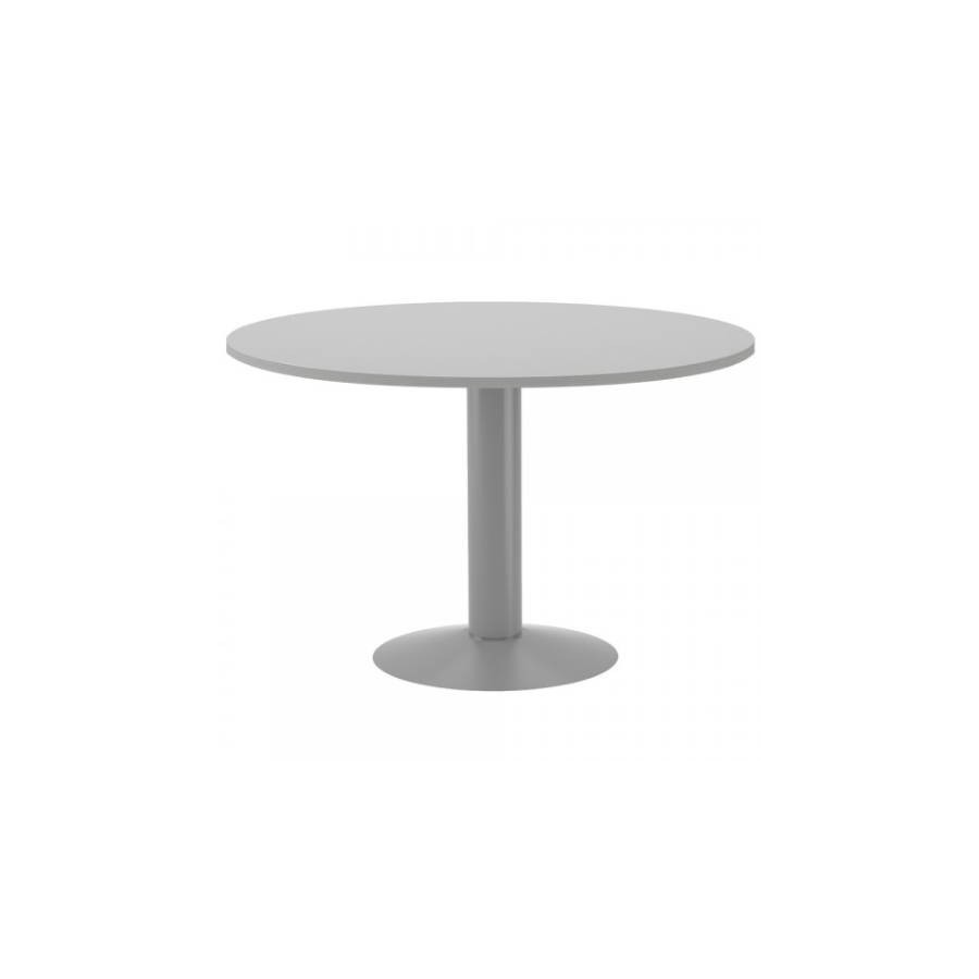 3084-MESA DE REUNIONES REDONDA 120CM DE DIAMETRO. ALTURA 72CM. COLOR: PATA METALICA GRIS / TABLERO GRIS ROCADA 3006AT02