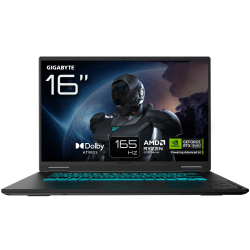 30910-GIGABYTE GAMING A16 Portatil - 16", 165Hz WUXGA, Ryzen 7 260, RTX 5060, 32GB DDR5 5200MHz, SSD Gen4 de 1TB, DOS, G