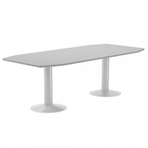 3100-MESA DE REUNIONES 220X100X72CM. COLOR: PATA METALICA BLANCA / TABLERO GRIS ROCADA 3003ATW02