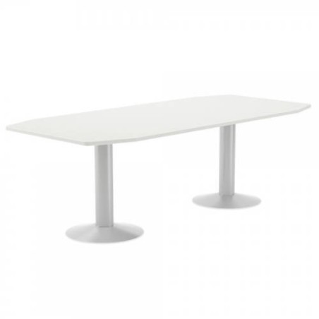 3101-MESA DE REUNIONES 220X100X72CM. COLOR: PATA METALICA BLANCA / TABLERO BLANCO ROCADA 3003ATW04
