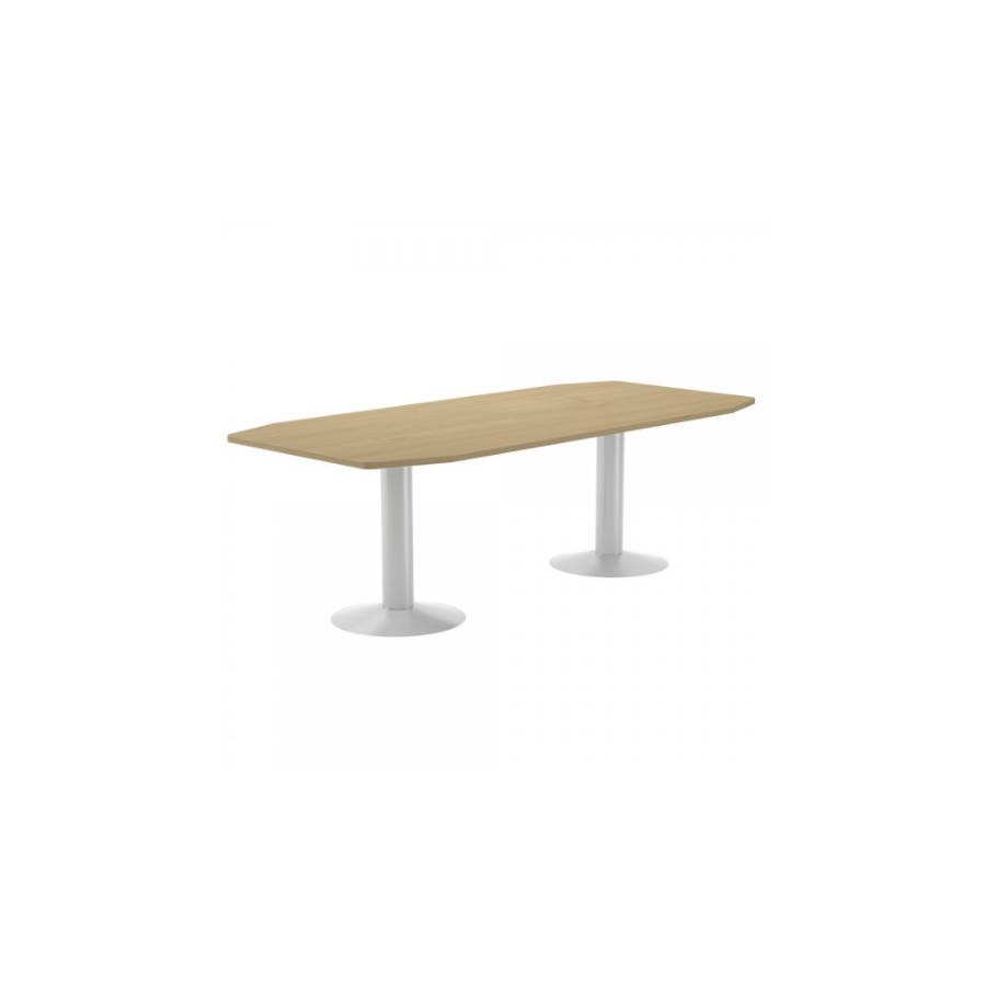 3102-MESA DE REUNIONES 220X100X72CM. COLOR: PATA METALICA BLANCA / TABLERO ROBLE ROCADA 3003ATW08 3102-MESA DE REUNIONES 220X100X72CM. COLOR: PATA METALICA BLANCA / TABLERO ROBLE ROCADA 3003ATW08