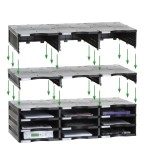 31349-MODULO SOSTENIBLE DE CLASIFICACION 9 COMPARTIMENTOS 360X900X240 MM COLOR NEGRO ARCHIVO 2000 6533 NE