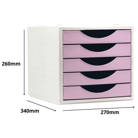 31381-MODULO ECOGREEN 5 CAJONES 100% RECICLADO Y RECICLABLE DIN A4 FOLIO Y SUBCARPETA MEDIDAS: 340X270X260 MM CARCASA GR