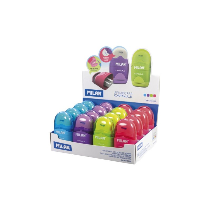 3147-Milan 4701116 sacapuntas Sacapuntas manual Azul, Verde, Rosa, Purpura 3147-Milan 4701116 sacapuntas Sacapuntas manual Azul, Verde, Rosa, Purpura