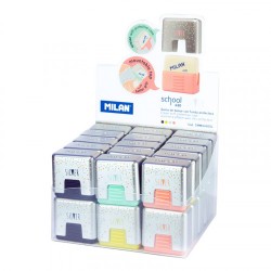 3154-EXPOSITOR 30 GOMAS DE MIGA DE PAN CON FUNDA PROTECTORA SILVER MILAN CMMS430SL
