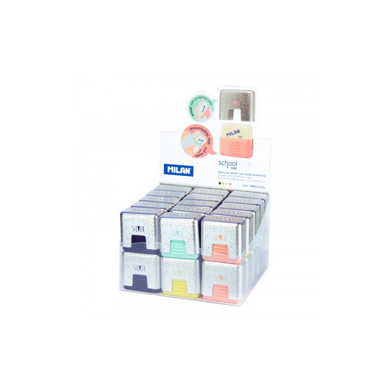 3154-EXPOSITOR 30 GOMAS DE MIGA DE PAN CON FUNDA PROTECTORA SILVER MILAN CMMS430SL 3154-EXPOSITOR 30 GOMAS DE MIGA DE PAN CON FUNDA PROTECTORA SILVER MILAN CMMS430SL
