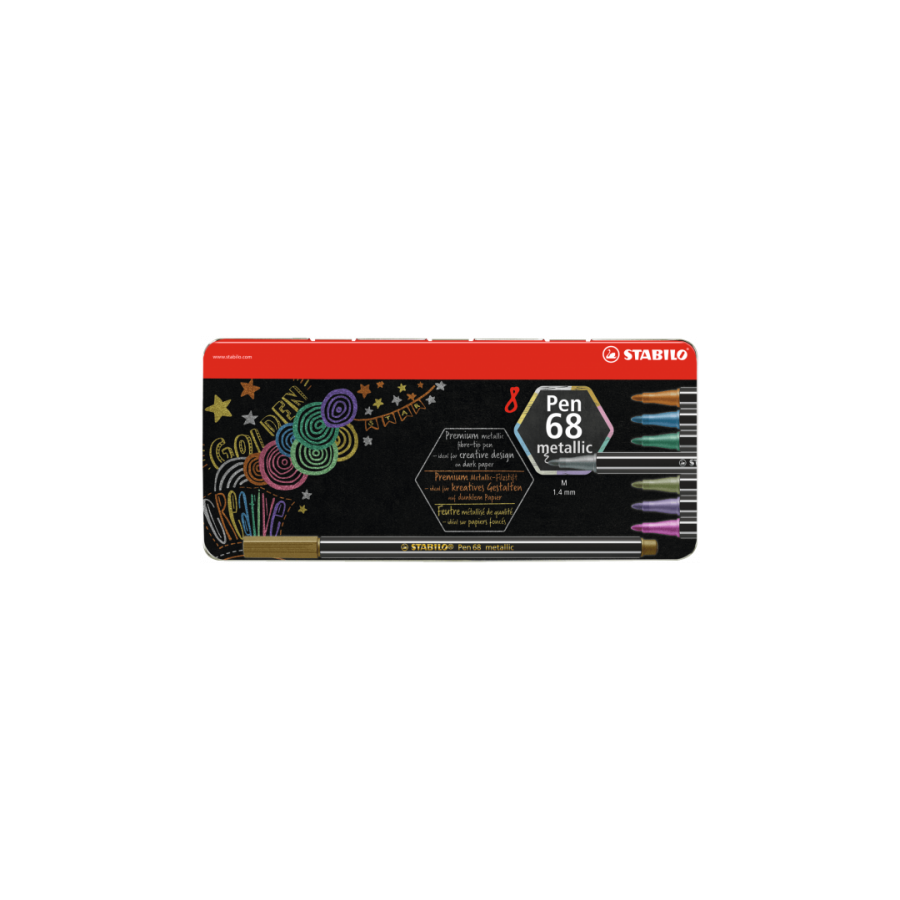 3193-ESTUCHE METAL 6 UNIDADES PEN 68 METALLIC COLORES SURTIDOS STABILO 6808/8-31