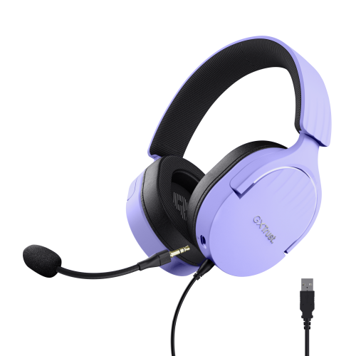 31997-Trust GXT 490P FAYZO Auriculares Alambrico Diadema Juego USB tipo A Negro, Purpura